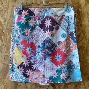 RipSkirt Hawaii Stunning Patchwork Floral Wrap Mini Skirt, Medium